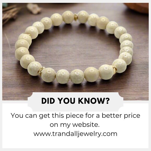 Riverstone Gold Beaded Stretch Bracelet - Picture 5 of 5